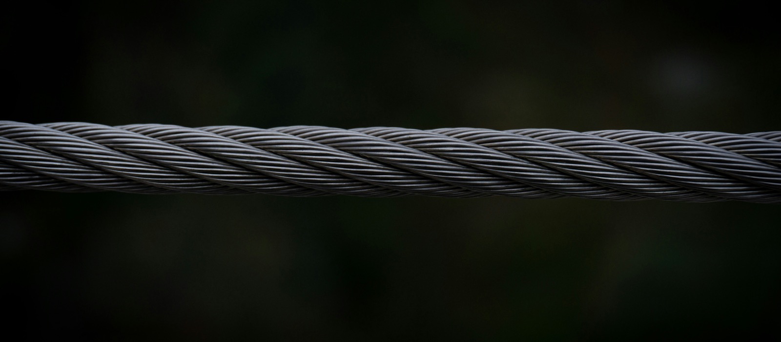 Close-up of braided lifting sling rope with blurred background